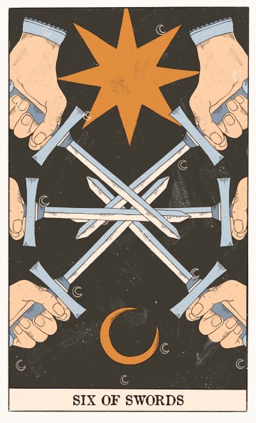 Шестица Мечове (Six of Swords) - Таро карта значение